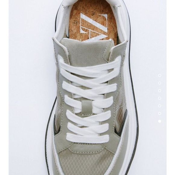 Zara Contrasting leather sneakers - Picture 2 of 10